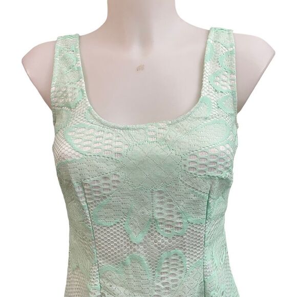 Lilly Pulitzer Lonnie Iridescent Daisy Lace Mini Dress Seafoam Green lined sze 0 - Picture 2 of 13